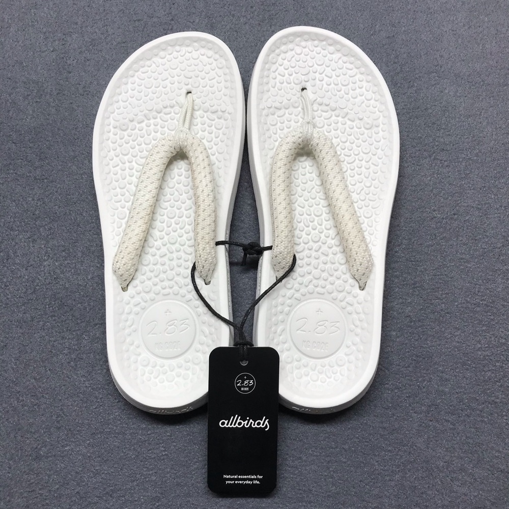 Allbirds Womens SizeW9M7 Sugar Zeffer Blizzard White Flip Flop Sandals Recycled